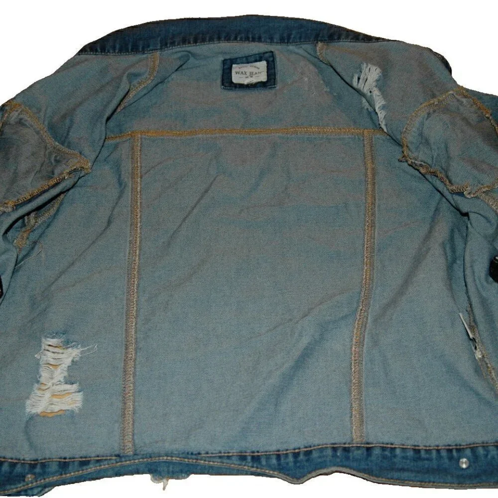 Wax Jean Jacket Women's Distressed Size S